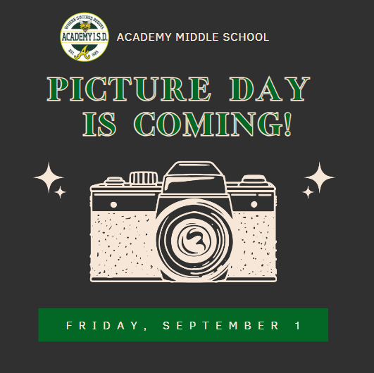  Picture Day is Friday, September 1